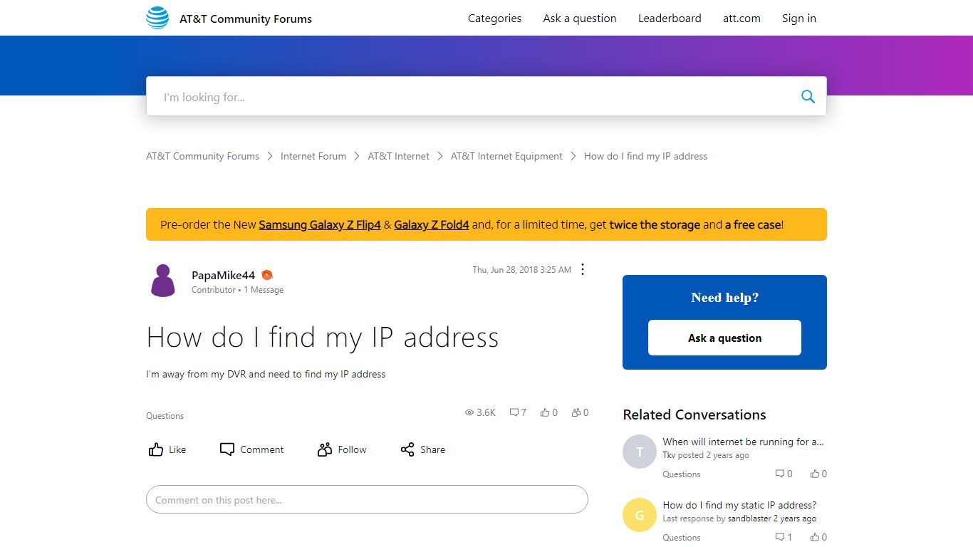 ‎How do I find my IP address | AT&T Community Forums